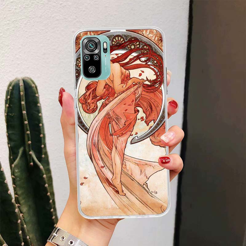 Альфонс Муха Весна Для Чехла Телефона Xiaomi Redmi Note 14 13 12 11 Pro Plus 14S 12S 11S 11E 11T 10S 10 9S Fundas Cover Coque Нет