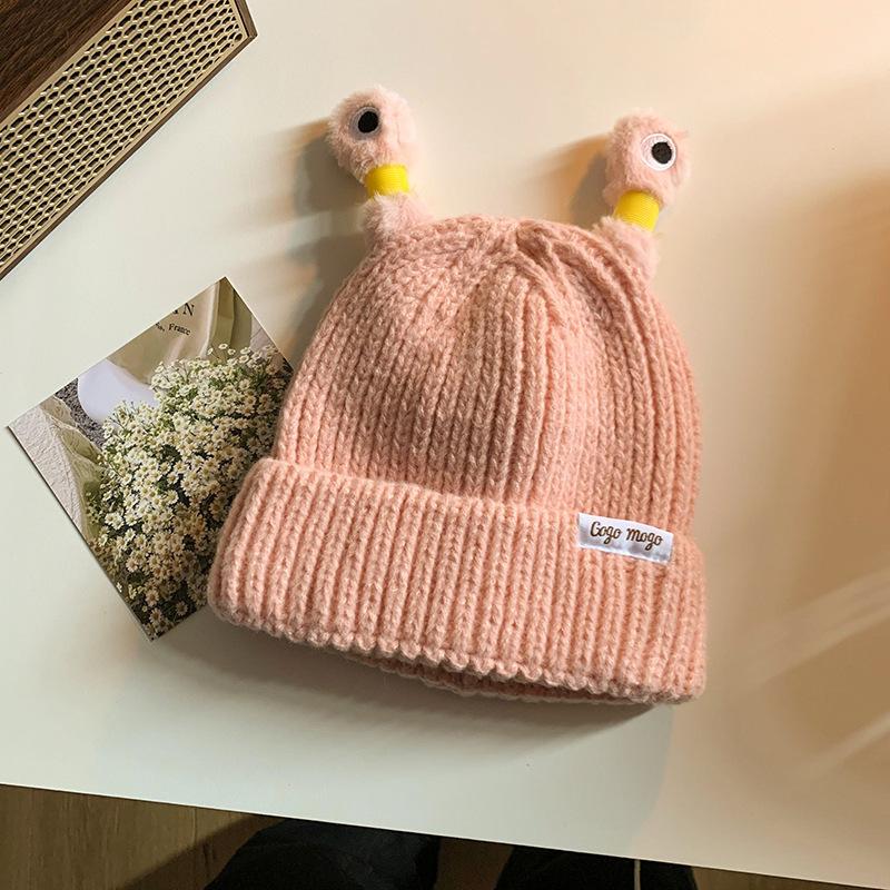 Cute Cartoon Quirky Light-emitting Tentacle Knitted Hat Parent-child Models Warm Wool Cap Eyes Light-emitting Beanie Monster Hat