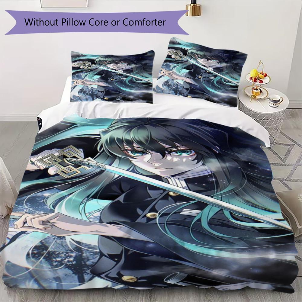 Black Forest Swordsman Assassin Pattern Bedding,Quilt Set Quilt Cover Pillowcase Home Birthday Gift (1*duvet cover+2*pillowcase,without core)SSJT09173
