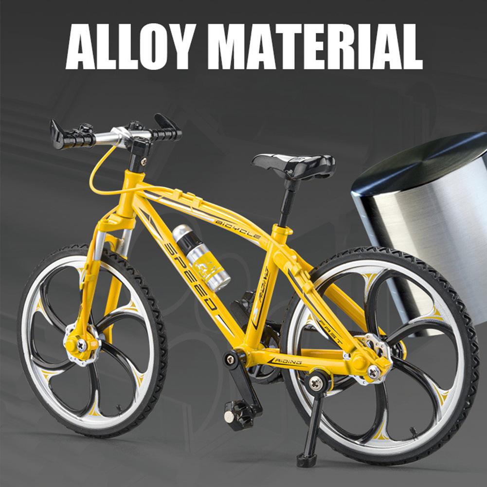 1:8 Simulation Mountain Bike Flat Head Alloy Sliding Steering Bicycle Model Ornaments For Collection Home Decoration