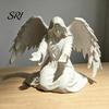 Office Pen Holder Angel for Desk 3D Printed Statue Pencil Display Living Room Decor Stand Decorative Organizer Home Bedroom Desktop