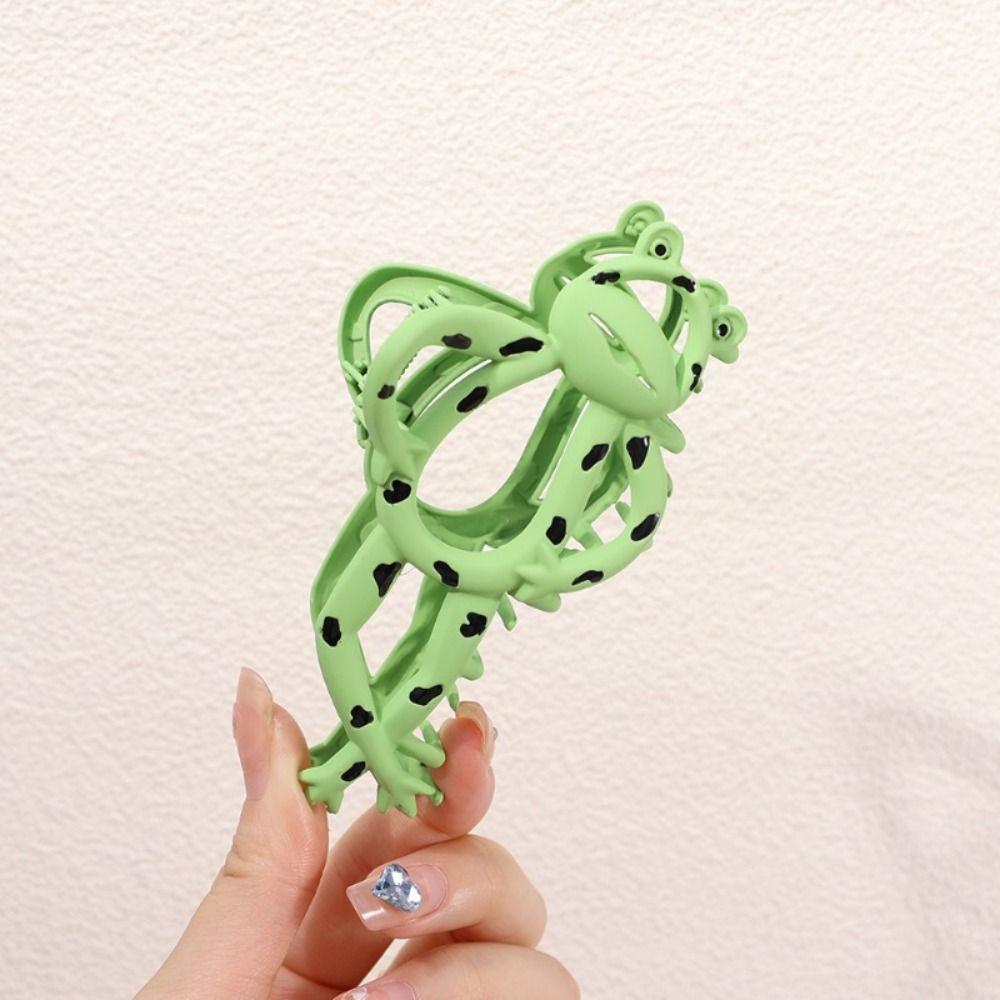 Metal Frog Hair Claw Cartoon Ponytail Hairpin Funny Frog Hair Clip Girls