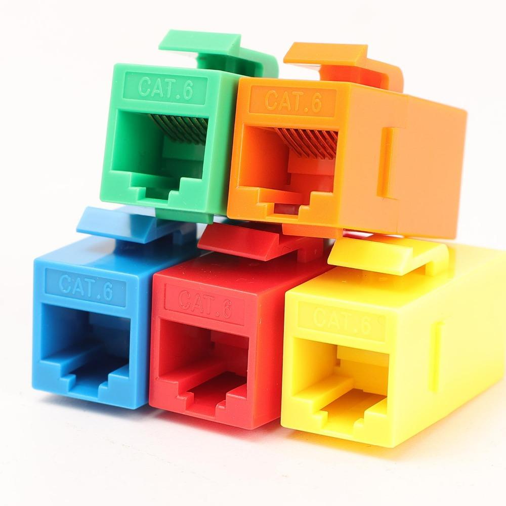Для RJ45 CAT6 Keystone Муфта Гнездо-Гнездо Вставка Прямая Муфта CAT6 Keystone Цветной Сетевой Прямой Соединитель