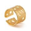 Wide Band Adjustable Ring 18k Gold Plated Copper Vintage Ins Style Jewelry