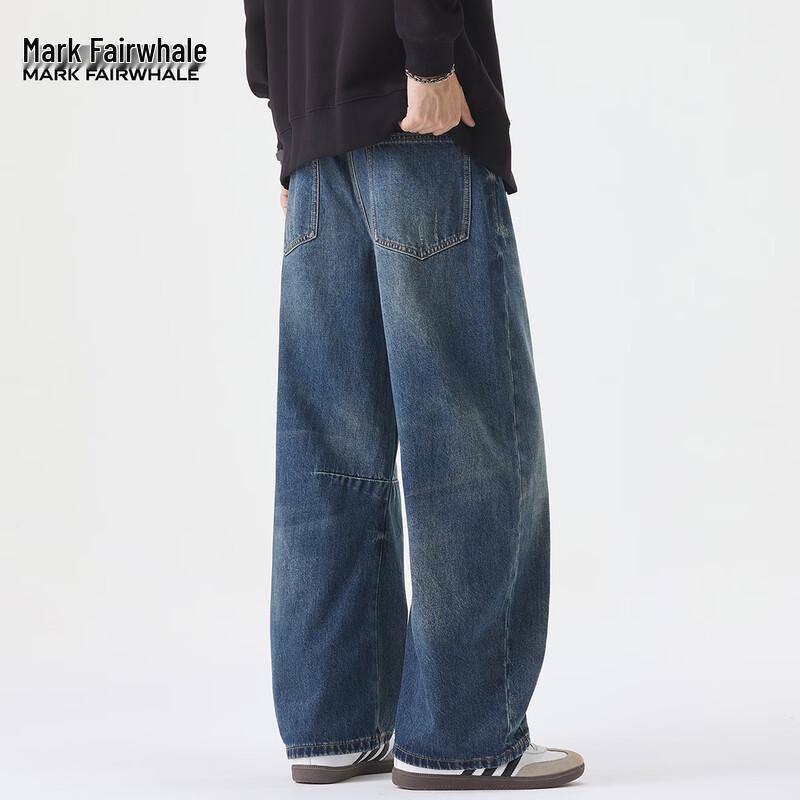 Мужские джинсы Mark Fairwhale в американском стиле, свободного кроя, широкие штанины, расклешенные