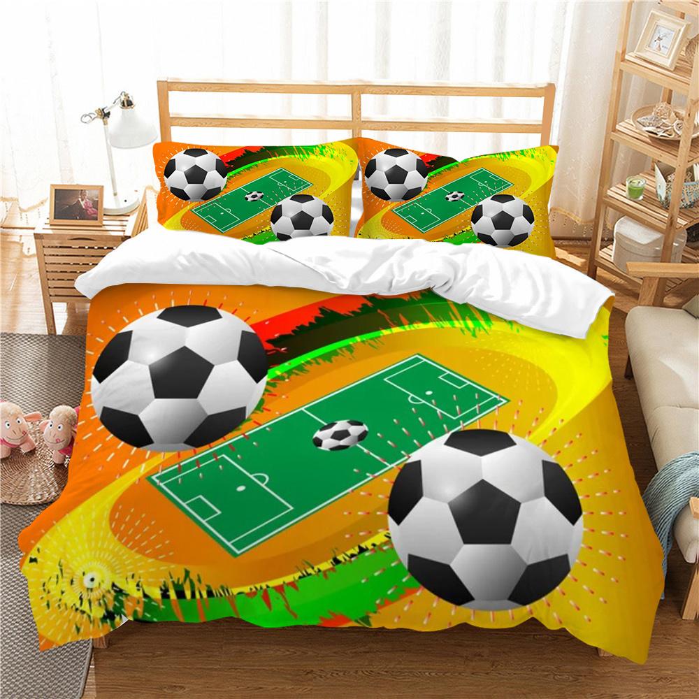 Лидер продаж, комплект пододеяльников, футбольное домашнее постельное белье, футбольная живопись, постельное белье, костюм для мальчиков, роскошные покрывала, новые модные комплекты постельного белья