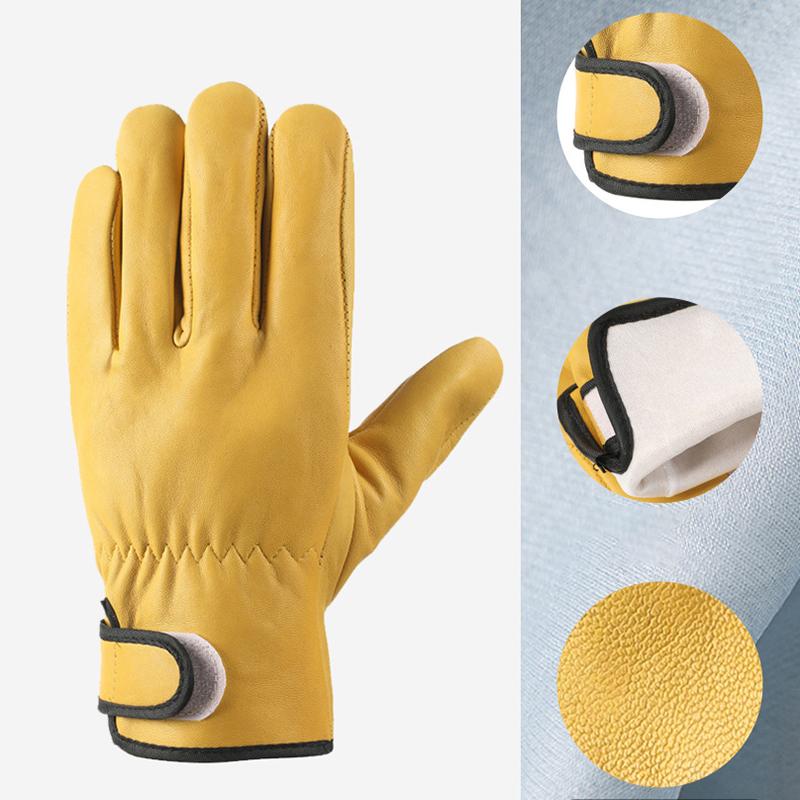Work Gloves Sheepskin Leather Workers Work Welding Safety Protection Garden Sports Moto Driver Welder Wear-Resistant Gloves