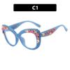 Flower Sunglasses Women Cat Eye Glasses Frame Anti Blue Light Blocking Computer Eyeglasses Ladies Vintage Spectacles Frames