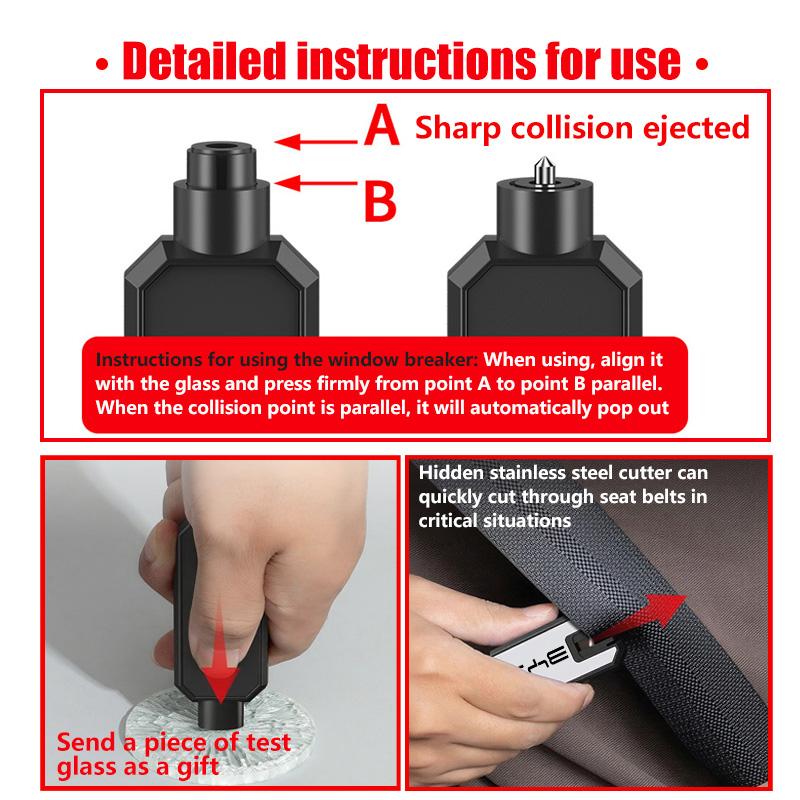 Car Window Glass Breaker Safety Hammer Emergency Escape Seat Belt Cutter For BYD F3 E6 Yuan Plus Atto F0 G3 I3 Ea1 Song Max Tang
