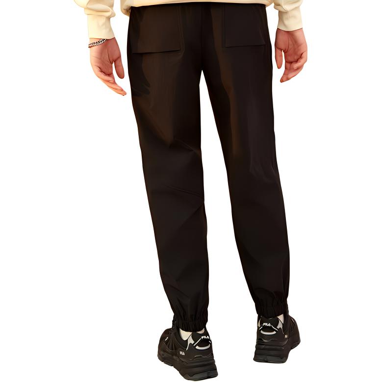 Men's Pants FILA Knitted Sweatpants Men's Jet Black Moderate Cuffed Pants