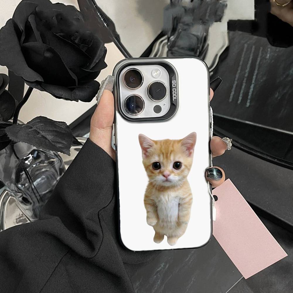 Big-eyed goofy CAT Mouse Phone Case For IPhone 16 17 15 14 12 13 Pro Max Black Color Shockproof Cover