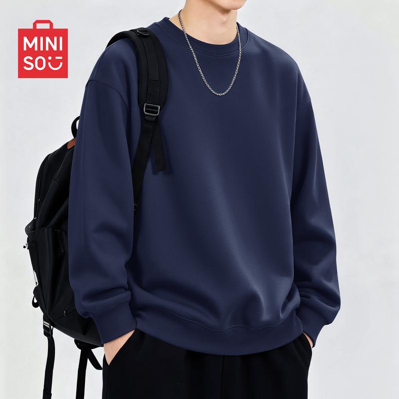 MINISO Мужской повседневный пуловер с круглым вырезом