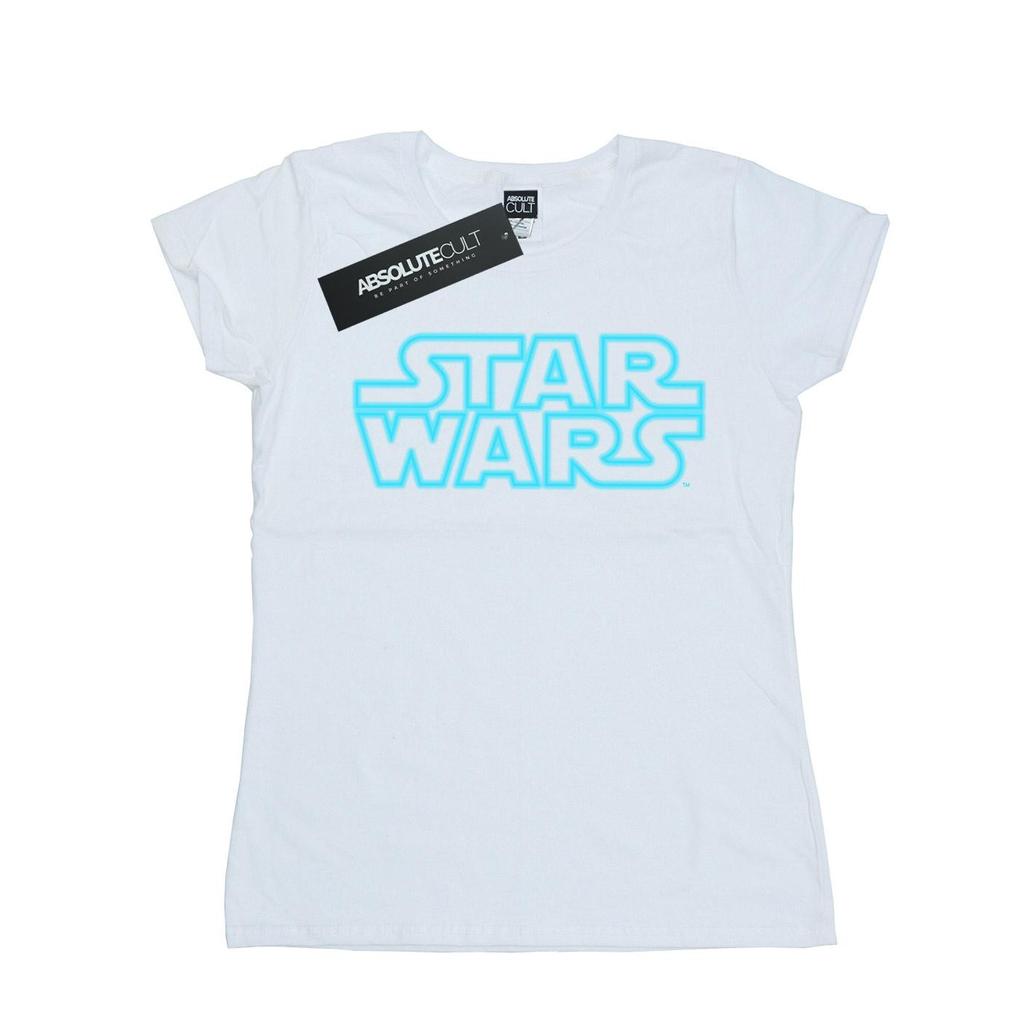 Star Wars Womens/Ladies Neon Sign Logo Cotton T-Shirt
