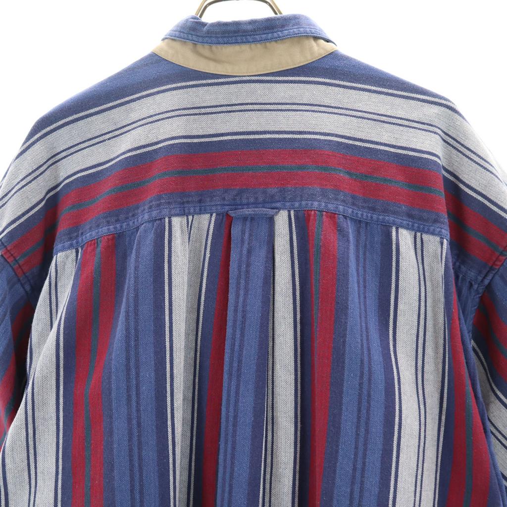 Catalina 90-х 00-х годов Старая рубашка с коротким рукавом на пуговицах в полоску Biggs Мужская Б/У