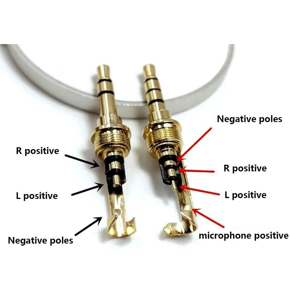 DIY Headphone Plug Connector 4 Pole 3.5mm Stereo Plug Earphone Jack Headphones Audio Jack