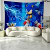 Blue the Hedgehog Wall Tapestry Aesthetic Wall Hanging Printed Fabric Blanket Decorative Tapestries for Bedroom Living Room Home Decor