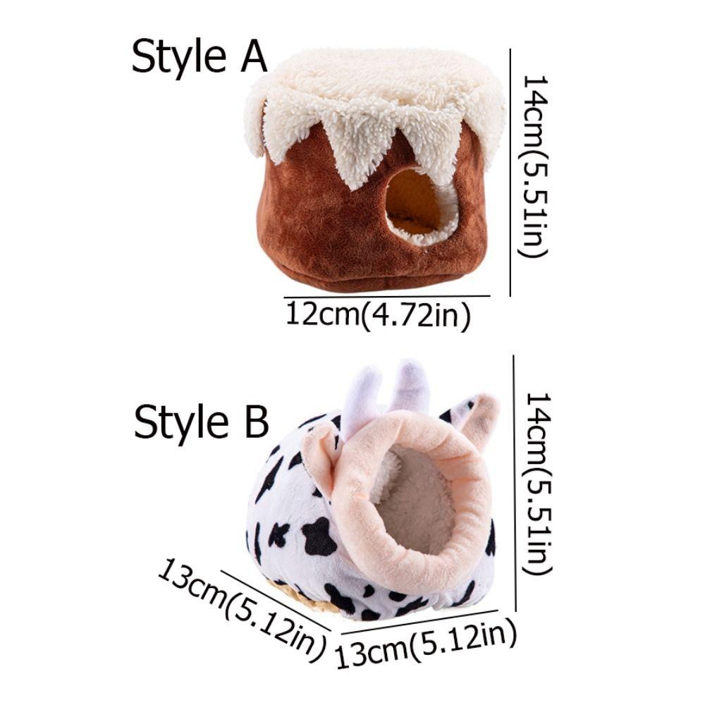 Warm Hamster Cotton Nest Cartoon Hamster Hideout Cute Guinea Pig House for Winter