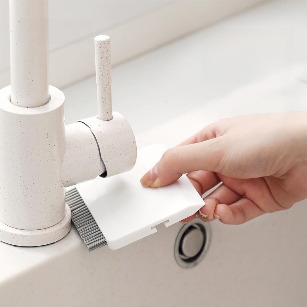 White Mini Cleaning Brush Portable Squeegee Cleaner Removable Brush  Sink Cleaning