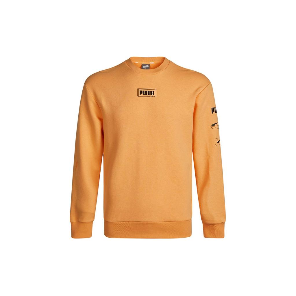 PUMA Sweatshirts Men's Orange Crew Neck Moderate Regular 531293-36