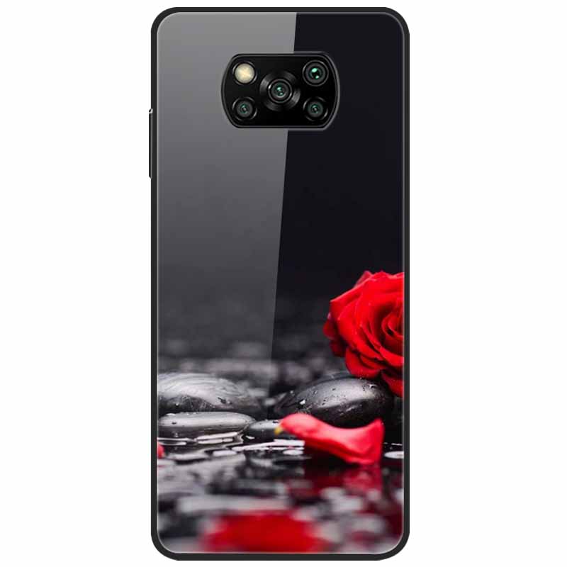 For Poco X3 Pro Case Fashion Cute Tempered Glass Luxury Coque Covers for Xiaomi Poco X3 NFC Cases PocoX3 X 3 Bumper Protector