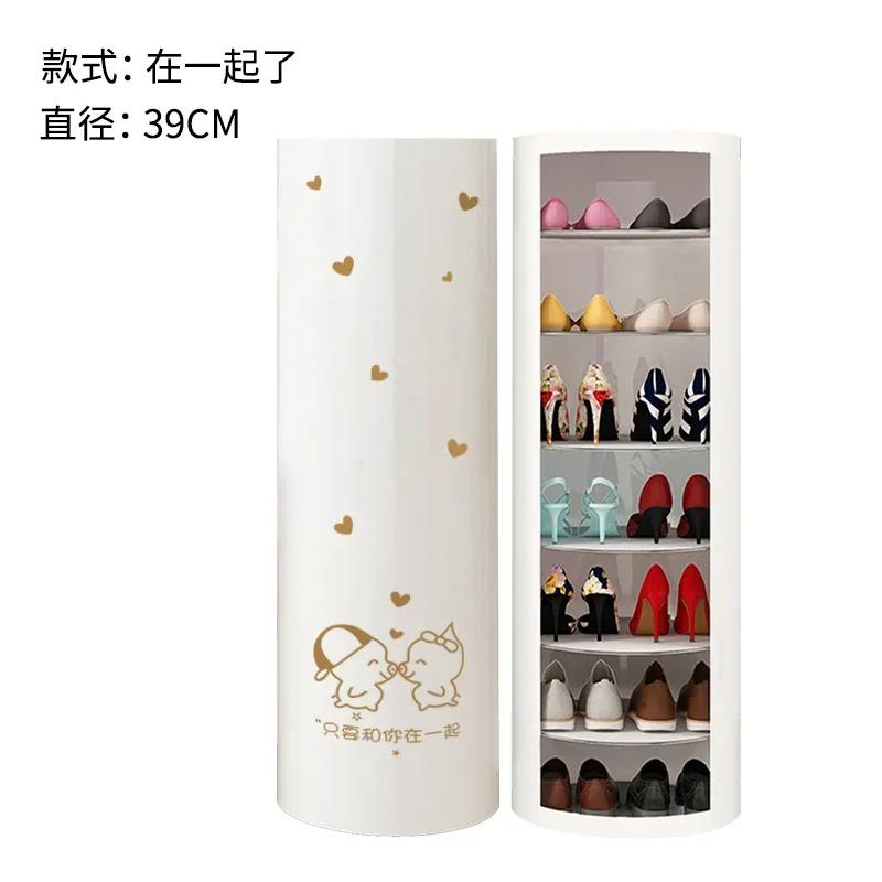 Поворотная открытая металлическая полка для обуви, креативная круглая обувная тумба для хранения обуви, декор для гостиной, шкаф для крыльца, домашний декор