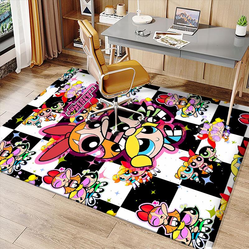 The Powerpuff Girls2 Printed Absorbent Washable Carpet, Non-Slip Bathroom Mats, Kitchen Rugs, Yoga Mat,Living Room Entrance, Camping Picnic Rugs