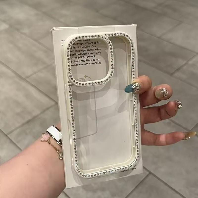 Роскошный прозрачный чехол для телефона со стразами-бриллиантами для iPhone 11 12 13 14 15 16 17 Pro Max Plus Air Блестящий бампер Задняя крышка