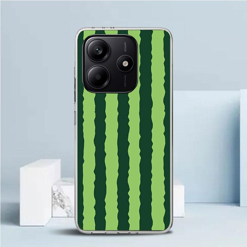 Летний арбузный чехол для телефона Xiaomi Redmi Note 15 14 14S 13 12S 12 Pro Plus 11S 11 11T 11E 10S 10 + Мягкая задняя крышка из ТПУ
