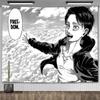 198. Eren Jaeger Freedom Tapestry Wall Hanging Japanese Anime Tapestry Dorm Backgroun