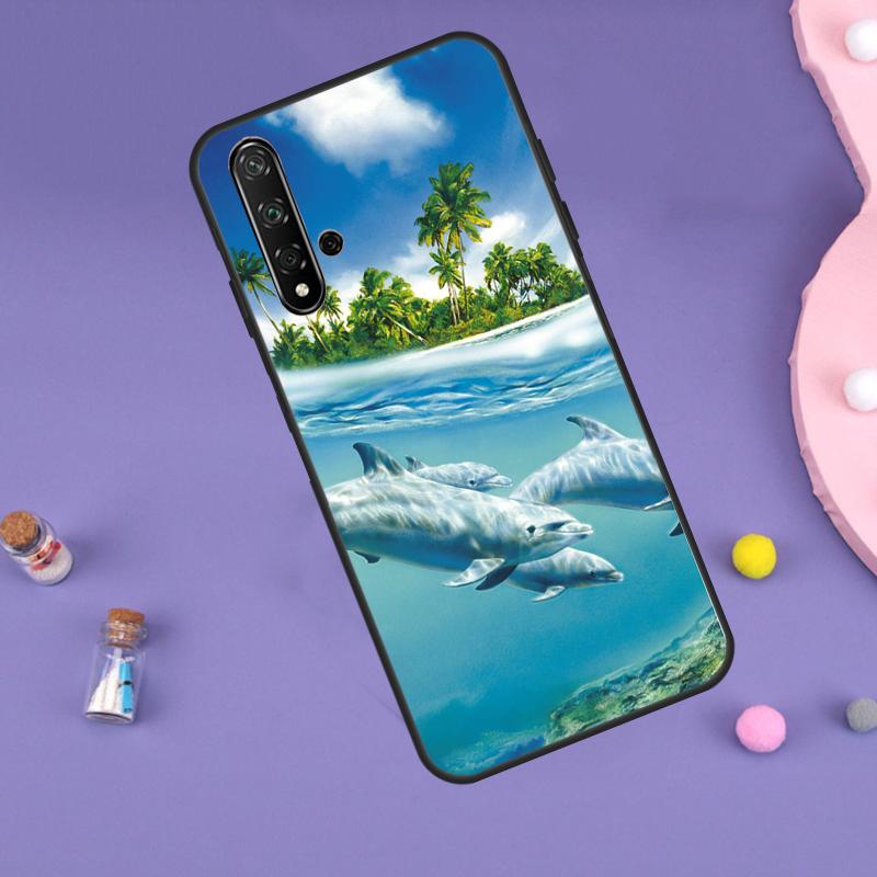 Животное Дельфин Для Huawei Nova Y61 Y60 Y70 Y72 Y73 Y90 Y91 9 10 SE 7i 8i 11i 12i P30 P40 Lite P60 Pro Чехол