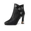 High Heels Women Ankle Boots Pointed Toe Leather Shoes Elegant Pumps Woman Winter 2024 Trend New Dress Thin Heels Short Botas