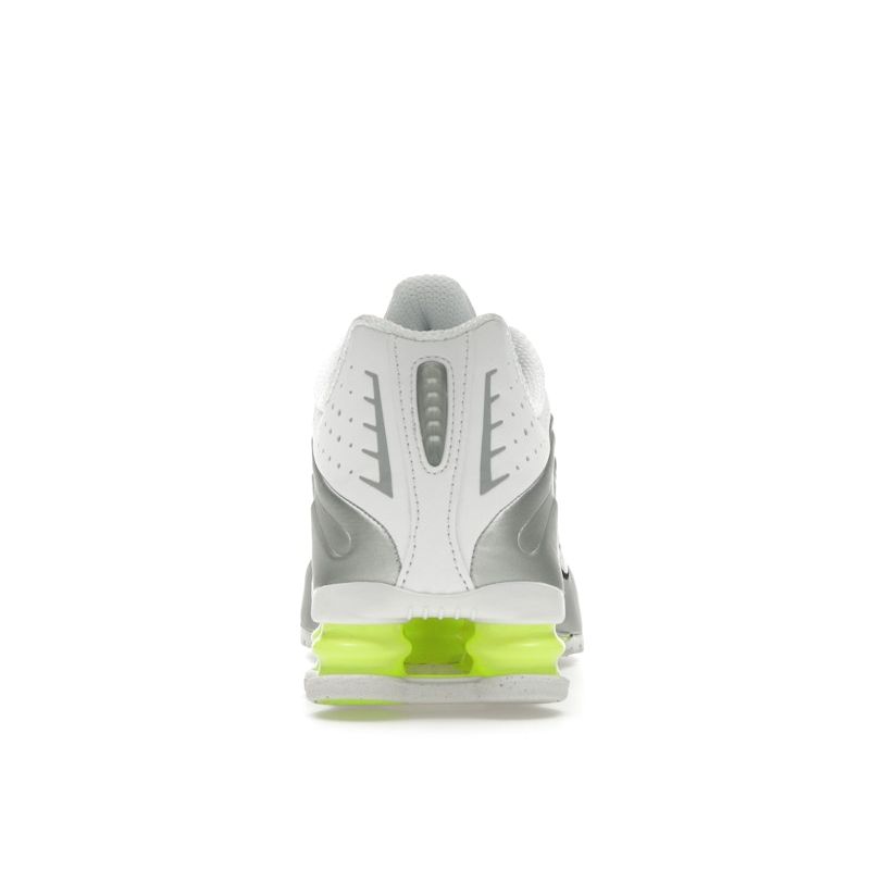 Nike Shox R4 белые металлические серебристые женские кроссовки Volt AR3565-102