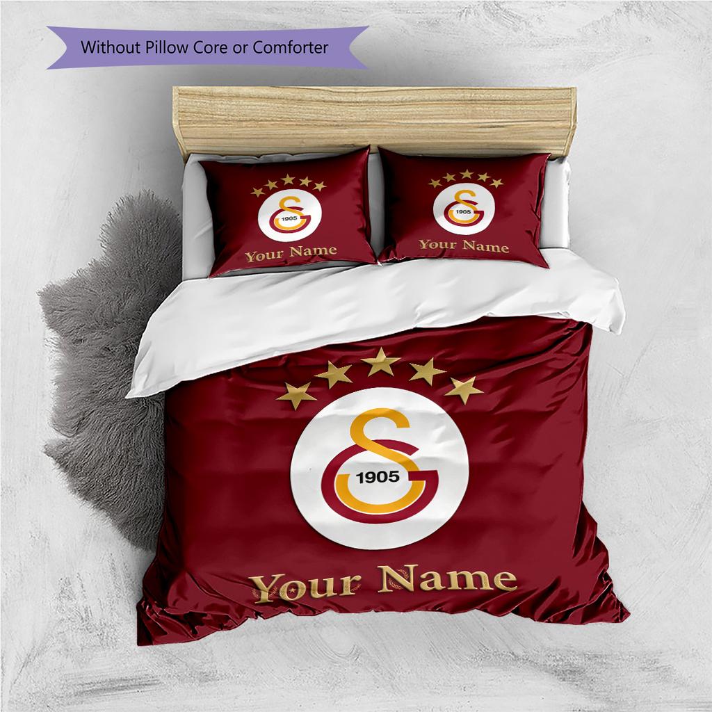 Постельное белье с индивидуальным именем Galatasaray Pride, Комплект одеял, Пододеяльник, Наволочка, Домашний подарок на день рождения (1 пододеяльник + 2 наволочки, без наполнителя)