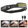 Powerful COB LED Induction Headlamp Built-in Battery USB Rechargeable Head Flashlight Outdoor Camping Fishing Riding Headlight