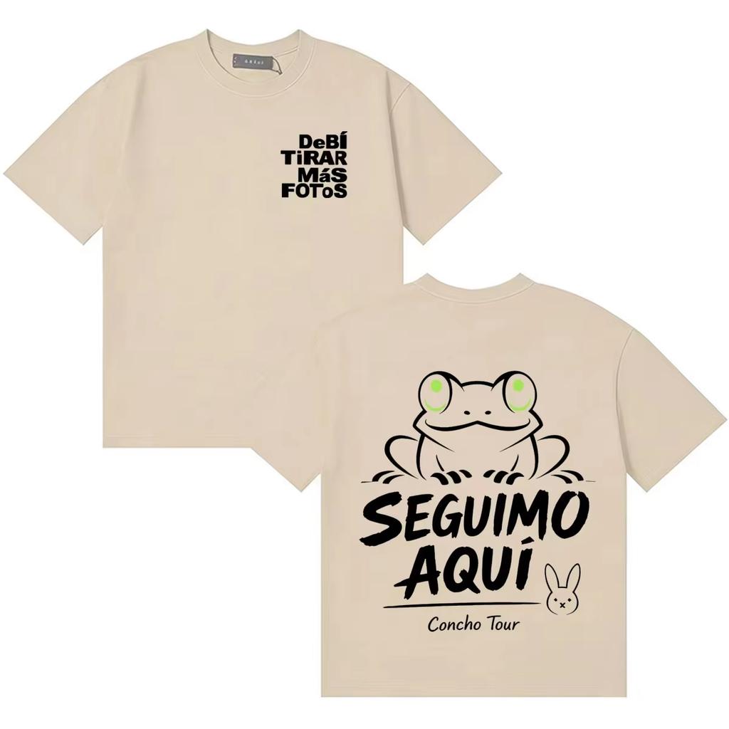 Hot Selling Unisex Loose Crew Neck Teen T-Shirt Printed With Patterns Of Rapper Bad Bunny And Debi T-shirt
