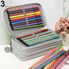 4 Layers 72 Holes Portable Drawing Sketching Pencil Pen Zipper Case Holder Bag Large Capacity