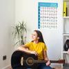 Printed Vinyl Paper Guitar Chord Poster Color Coded Reference Guide  For Kids