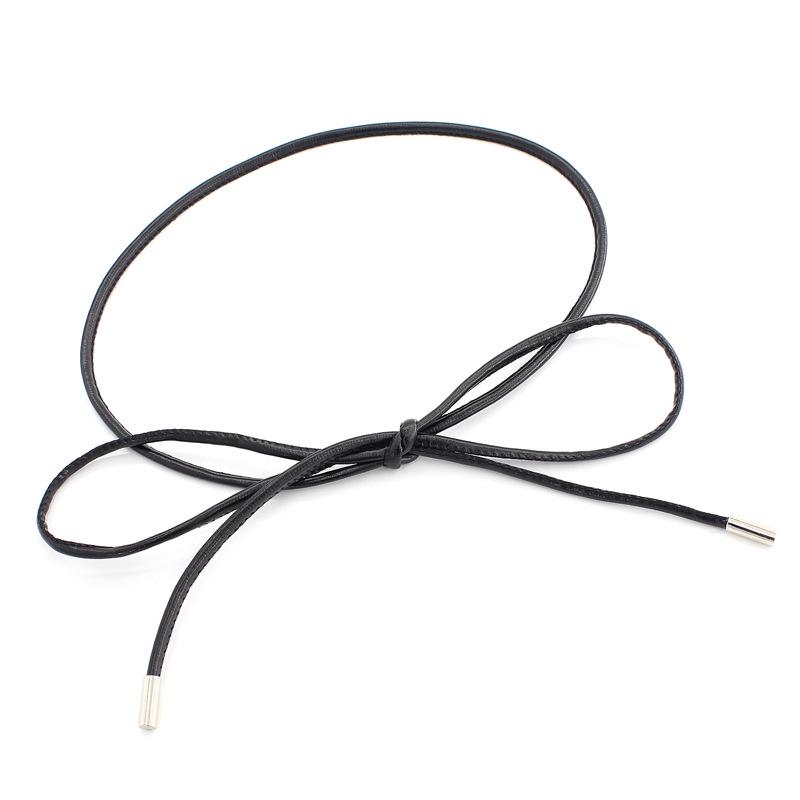 Тонкий пояс-цепочка с лентой и бантом в корейском стиле для платьев