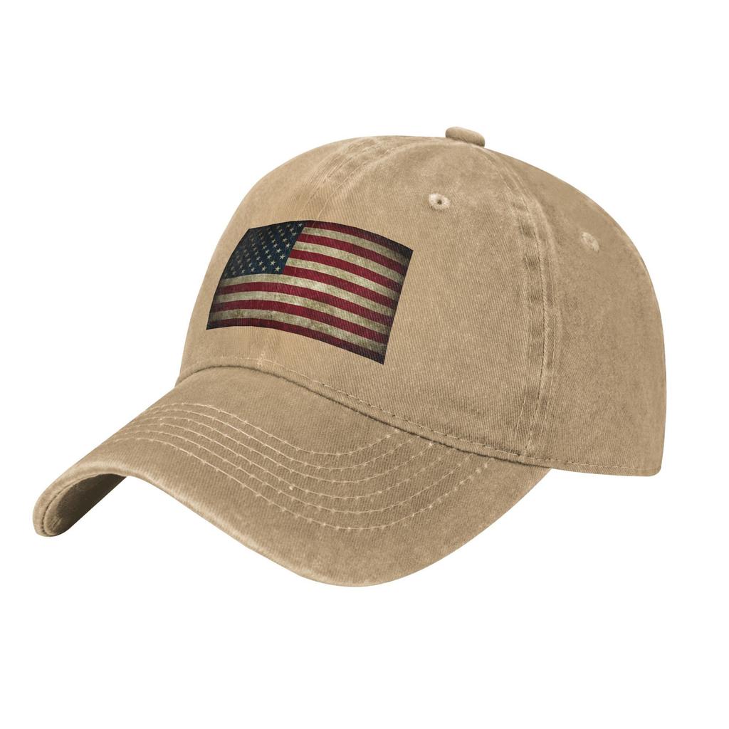 Vintage American Flag Baseball Cap Distressed Washed Cotton Adjustable Hat for Unisex