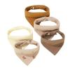 5Pcs Feeding Drool Bibs Cotton Accessories Newborn Solid Color Button Soft Towel Baby Bibs