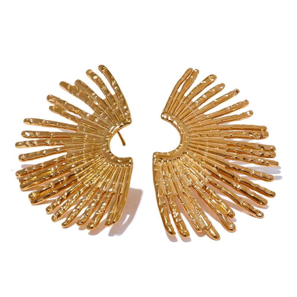 Yhpup Stainless Steel Geometric Zircon Stud Earrings for Women Anti Allergic Temperament Daily Statement Jewelry Accessories