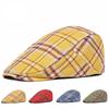 Клетчатая тканевая шапочка с язычком Ms. Берет Литературный Стиль Ретро Форвард Кепка Модная Женская Шляпа Шляпа Шляпа