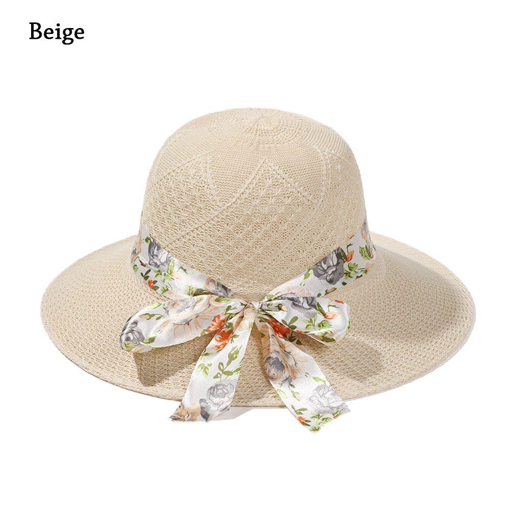 Casual Travel Wide Brim Sun Visor Cap Straw Hat UV Protection Beach Hat