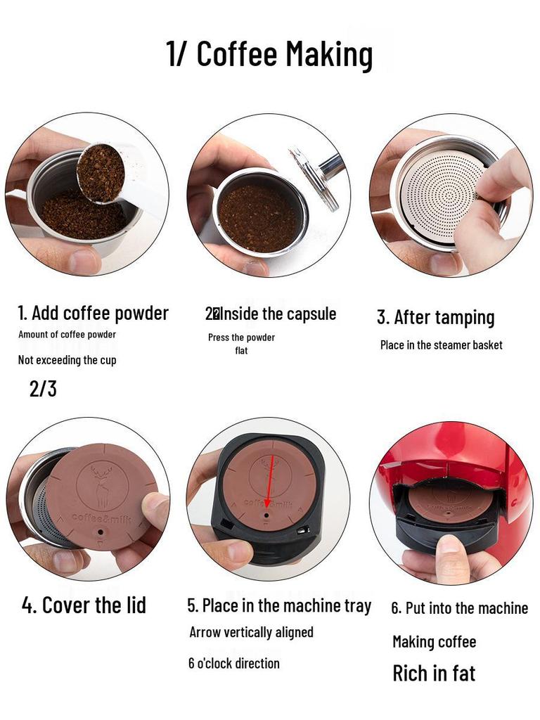 Двухцелевая кофейная капсула из нержавеющей стали для Nespresso DOLCEGUSTO: Совместимо с кофе и молочной пеной