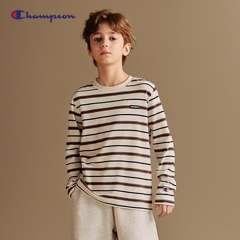 Champion Унисекс полосатая футболка с длинным рукавом