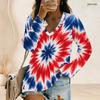 Plus Size Women V Neck Long Sleeve Button Decor Loose Comfortable Fashion Casual Daily Ladies Blouse
