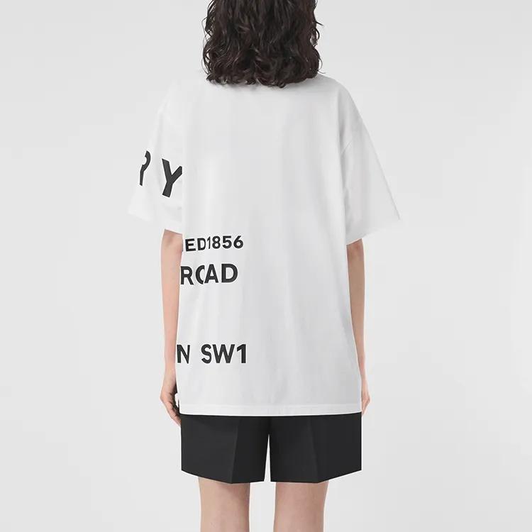 Burberry Drop Shoulder Sleeve T Shirt Women's White (Unisex) T-Shirts 80487481
