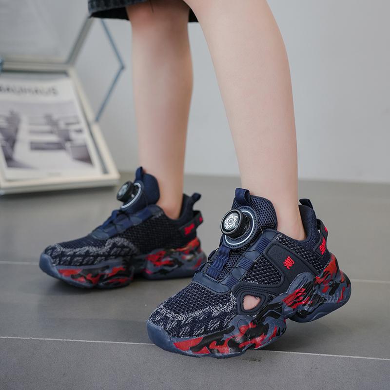 28-39 Children's Large Lightweight Breathable Fashionable Velcro Casual Running Sneakers for Kids