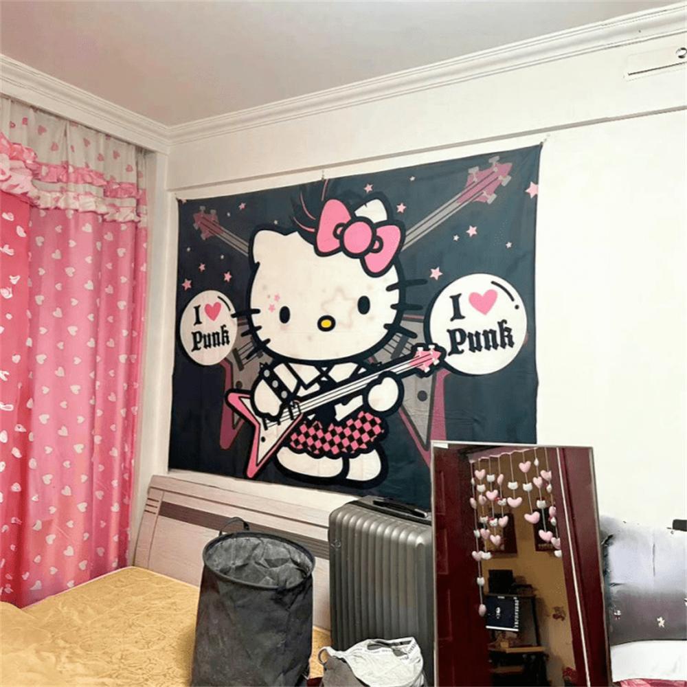Тканое панно Sanrio Hello Kitty Настенное панно Подарок на день рождения Декор для гостиной, спальни, офиса