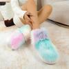 Mix Color Long Plush Snow Boots Women Candy Color Non Slip Soft Cotton Snow Boots Women 2025 Thicken Warm Faux Fur Shoes